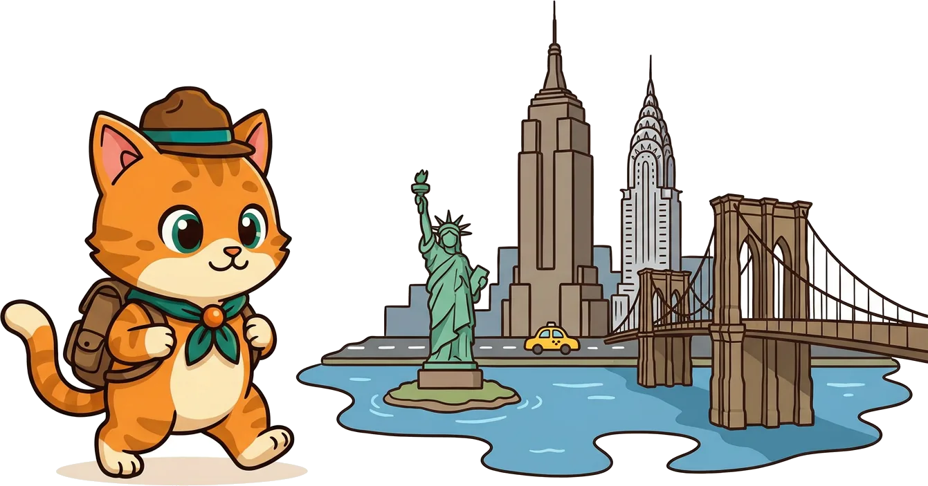 Scout frente al perfil urbano de New York
