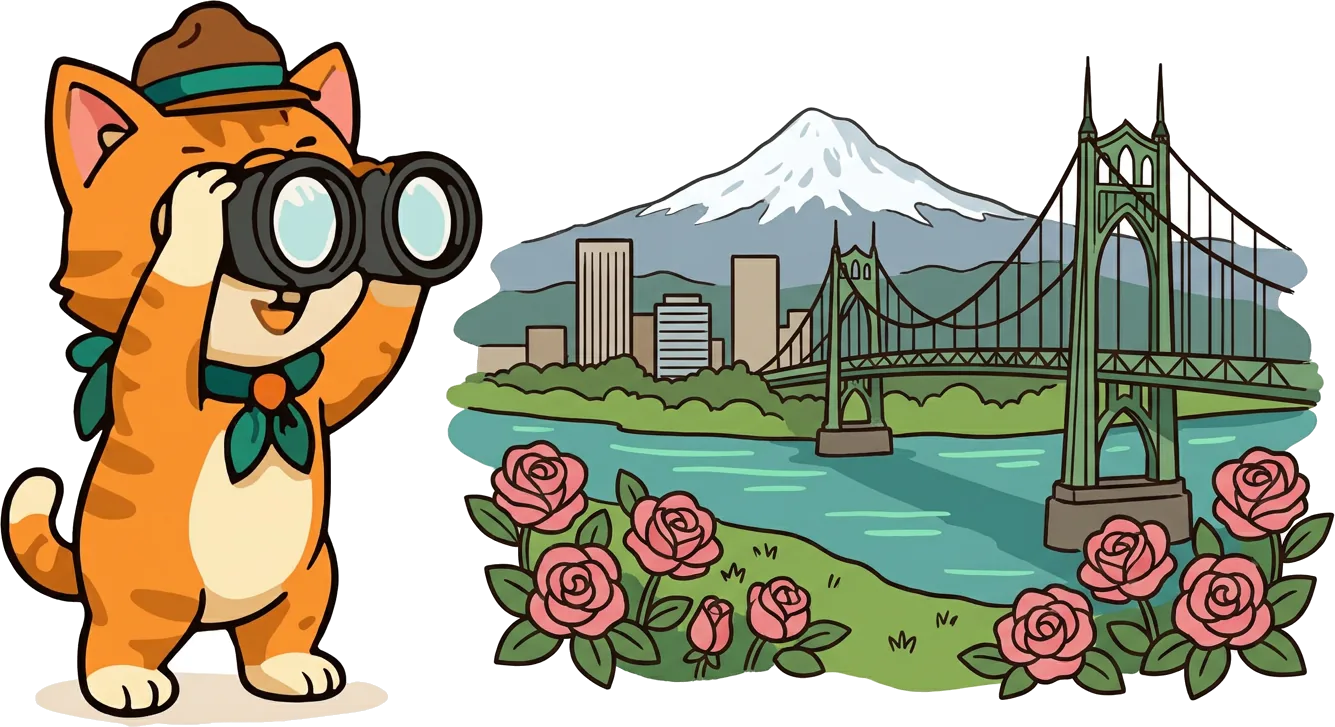 Scout frente al perfil urbano de Portland